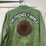 Friendly Nipple Patch Coat Breastfeeding Nursing Lactation Mom LL Bean Jacket XL Green Photo 1