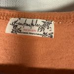 Free People Intimately  Orange Puff Sleeve Cotton Bodysuit Small Photo 6