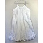 Laura Ashley  Nightgown Robe Set Womens M/L White Cotton Floral Embroidered VTG Photo 3