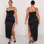 House Of CB  XL D-DD  'Flora' Black Satin‎ Pleated Corset Midi Dress NWOT Photo 2