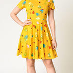 Unique Vintage  Gwynnie Bee Garden‎ Party Yellow Dress, M Photo 0