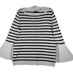 Lane Bryant Sweater Womens 18 20 Black Gray Striped Bell Sleeve Casual Neutral Photo 0