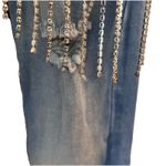 Hot & Delicious Rhinestone Fringe Jeans Y2K Inspired Distressed Womens Small NWT Photo 6