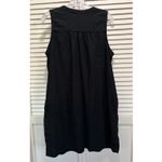 Sonoma  Black Sleeveless Tank‎ Sundress Pleated Pockets Linen Size PL Photo 4