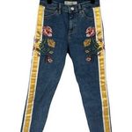 Topshop Floral Embroidered Cropped Jamie Jeans Photo 0