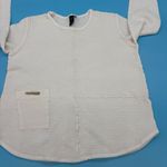 Waffle Knit Honeycomb Oversized White Women’s Long Sleeve Top Size L Size L Photo 2