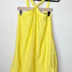 BCBGMAXAZRIA Lime Yellow Strappy Mini Shift Dress Size Small Sundress Pockets Photo 0