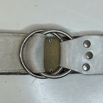 Calvin Klein  Y2K Boho Floral Embroidered White Genuine Leather Belt‎ Size M Photo 0
