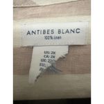 Antibes Blanc Linen Tunic Top Womens 2X Beige White Striped Roll Tab Sleeve Tan Size XXL Photo 1