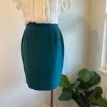 Vintage 90s Beautiful Green 100% Silk Mini Skirt Size 4 with Back Slit Photo 7