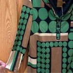 Ali Ro Geometric Print 3/4 Sleeve Button Placket Silk Mini Shift Dress Size 8 Photo 5