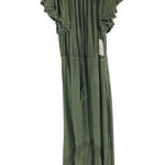 Time & Tru  Green Off-Shoulder Tassel Midi Dress Ruffle Hi Low Hem S Photo 0