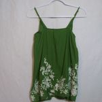 Angie  Green Floral Embroidered Babydoll Tank Top Natural Size Small Photo 5