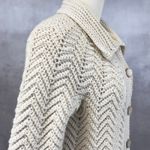 Handmade Womens Crochet Cardigan Size M Chunky Textured Artisan Cottage 70s Vibe Size M Photo 6