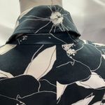 George Womens Black White Floral Trench Coat‎ 4 Classic Preppy Spring Artsy Photo 11