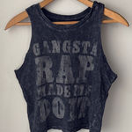 Black Acid Wash Crop Cut Off ‘ Gangsta Rap Made Me Do It ‘ Size M Photo 0