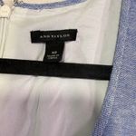 Ann Taylor Womens Dress Size 10 Blue Sleeveless Linen Blend Striped Casual Photo 4