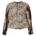 Venus Leopard Print Moto Jacket Animal Print Zip Front Lined Brown Jacket Size 8 Photo 3