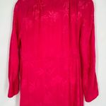 ZARA Women's Floral Jacquard Long Sleeve Tie Waist Long Wrap Dress Fuchsia Sz XS Photo 11