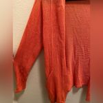 J.Jill Women's Coral Linen Blend Open Front Long Knit Lightweight Cardigan Photo 5