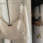 Forever 21 White Clip Dot Peasant Crop Top Photo 2