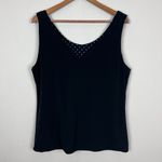 Reversible Tank Top Womens Large‎ Black White Polka Dot Solid Sleeveless V Photo 9