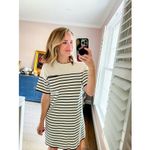 Tuckernuck  The Navy Knit Stripes Frenchie Dress Medium Sweater‎ Dress Fall Cozy Photo 2