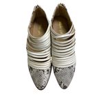 A Rider Girl Alana Snake Loafers Size 10 Vegan Fringe Pointed Toe Western Modern White Photo 2