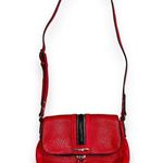 Nine West  Womens Purse Handbag Shoulder Bag Crossbody Red Black Zipper Accent Photo 0