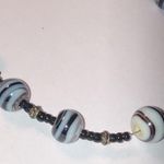 Black Brown White Glass Seed Bead Beaded Boho Bracelet Photo 2