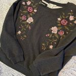 EXPRESS dark gray floral embroidered sweater size medium New Photo 7