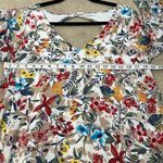 Entro Floral 3/4 Ruffle Sleeve Cottage Lined Tunic Top Mini Dress Women Small Photo 3