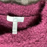Joie  Womens Maroon Burgundy Sweater Wool Twist Knot Hem Shimmer Knit Pullover XS Photo 3