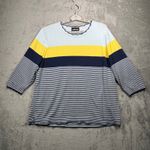 Lands' End  Sweater Womens 2X Plus Size Supima Cotton Striped Colorblock Nautical Photo 1