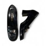 Prada Black Leather Heeled Loafers Photo 2