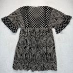 Akemi + Kin  Embroidered Mini Dress Bell Sleeve Sheer Black White Size‎ 0 Photo 5