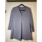 Free Fly Women's Bamboo Flex Henley 3/4 Sleeve Shirt Large Blue Photo 1