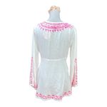 Vintage Havana WHITE AND NEON PINK EMBROIDERED GYPSY
TUNIC TOP size M Photo 2