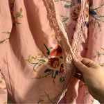 Womens Jacket Open Front Pink Lace Size Large Bell‎ Sleeves Floral Print Kimono Photo 3