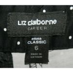 Liz Claiborne Career Ladies Black Polka Dot Pants Size 6 Emma Classic Stretch Photo 5