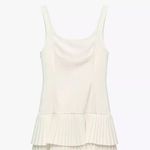 ZARA  mini dress casual off white ivory pleated skirt bodycon casual party Photo 13