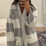 Gentle Fawn NWT  Soft Gray and White Cardigan Photo 0