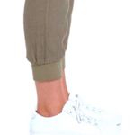 Caslon 100% Linen Joggers Women’s Sz XS Petite Cropped Cuffed Drawstring Pockets Green Photo 4