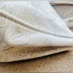 Oscar de la Renta  Neiman Marcus Target Ivory Beige Floral Canvas Tote Bag Purse Photo 3