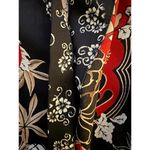 Jones Wear  Women's Blouse Size 6 Small Floral Black Sheer Polyester Tan Red Snap Photo 4