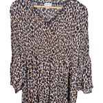 Chloe Rene Shirt Womens Sz M New Leopard Blouse Pleated Lightweight Top Size M Photo 0