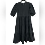 AQUA Women’s Lightweight Tiered Poplin Black Cotton Midi Sun Dress Pockets Sz XS Photo 1