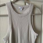James Perse  Womens Beige Knit Ribbed Tank Top Size Med (2) 100% Cotton Photo 3