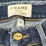 frame denim  Women’s 24 Dunes Blue Wash Le High Rise Raw Edge Fray Skinny Jeans Photo 6