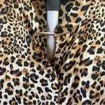 Ellison Maxi Dress Size L Animal Cheetah Print Slinky Mob Wife Comfy Button Down Photo 8